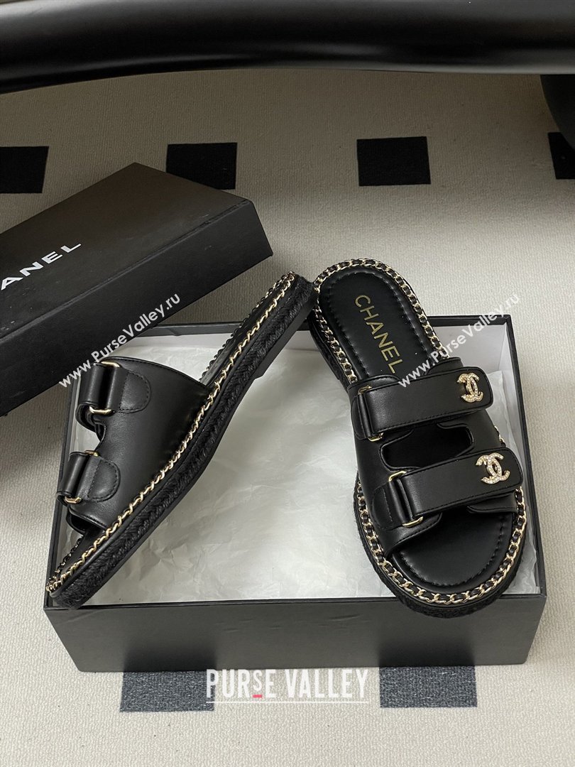 Chanel Mules Sandal with Chain Black Lambskin 2026 (MD-26022812)