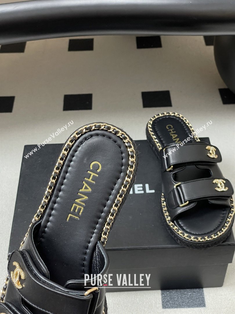 Chanel Mules Sandal with Chain Black Lambskin 2026 (MD-26022812)