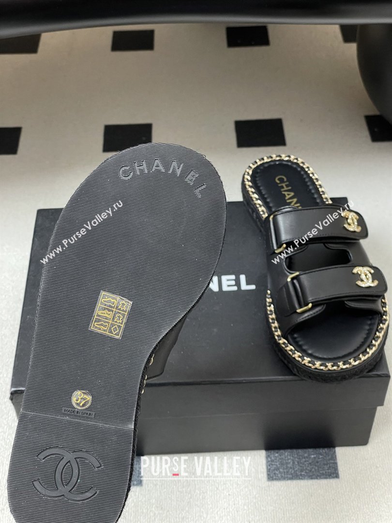 Chanel Mules Sandal with Chain Black Lambskin 2026 (MD-26022812)