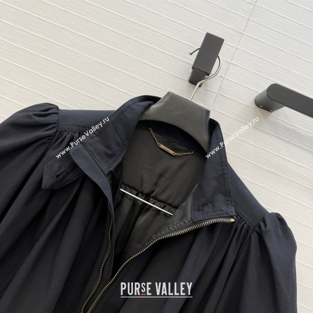 Chloe Gathered Boule Jacket in Cotton Black 2026 (Q-26031006)