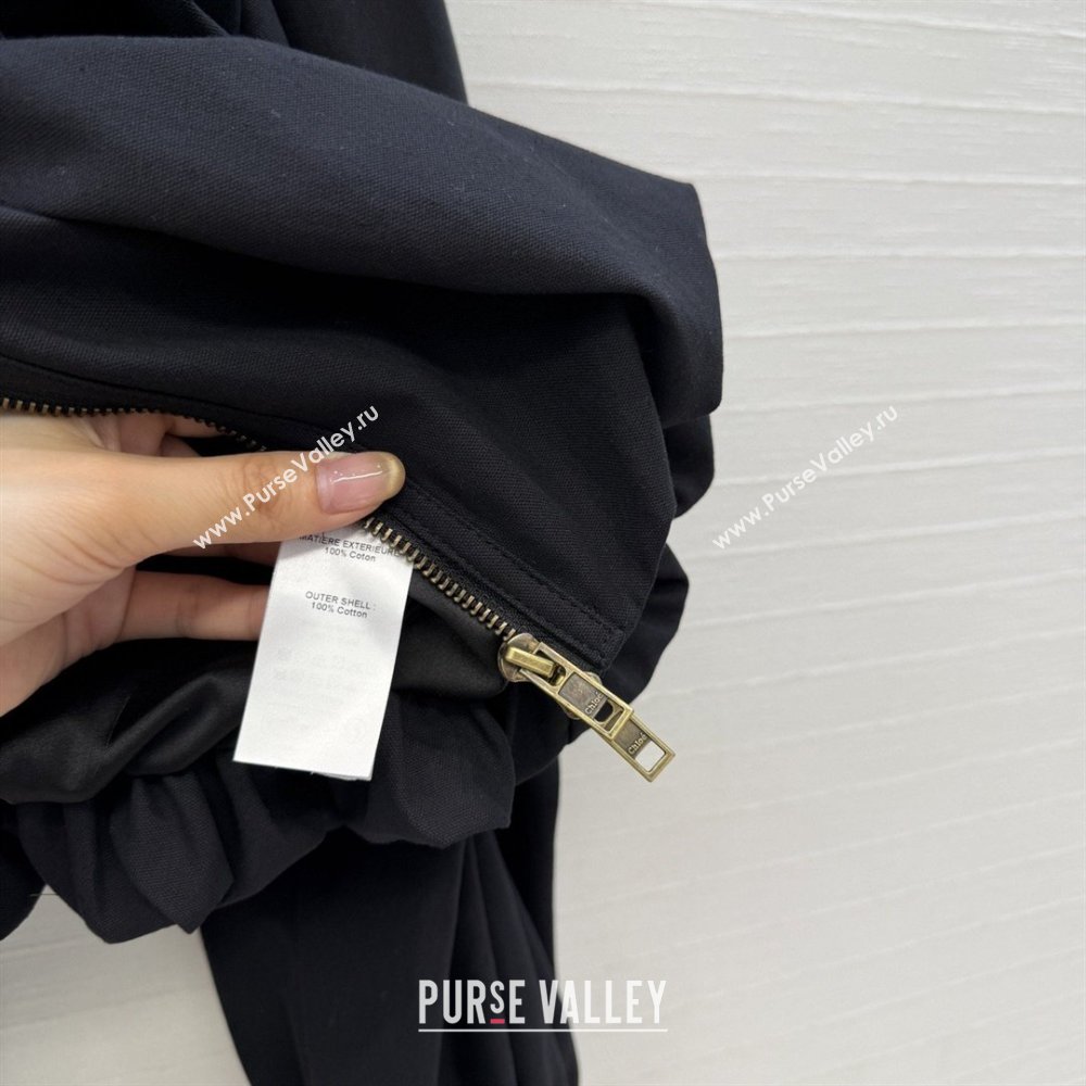 Chloe Gathered Boule Jacket in Cotton Black 2026 (Q-26031006)