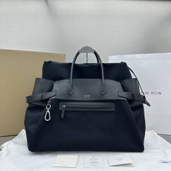 The Row Margaux 17 Inside Out Bag in Black Fabric Leather 2026 (NM-26030901)