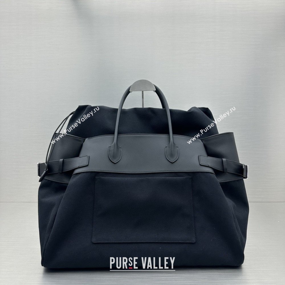 The Row Margaux 17 Inside Out Bag in Black Fabric Leather 2026 (NM-26030901)