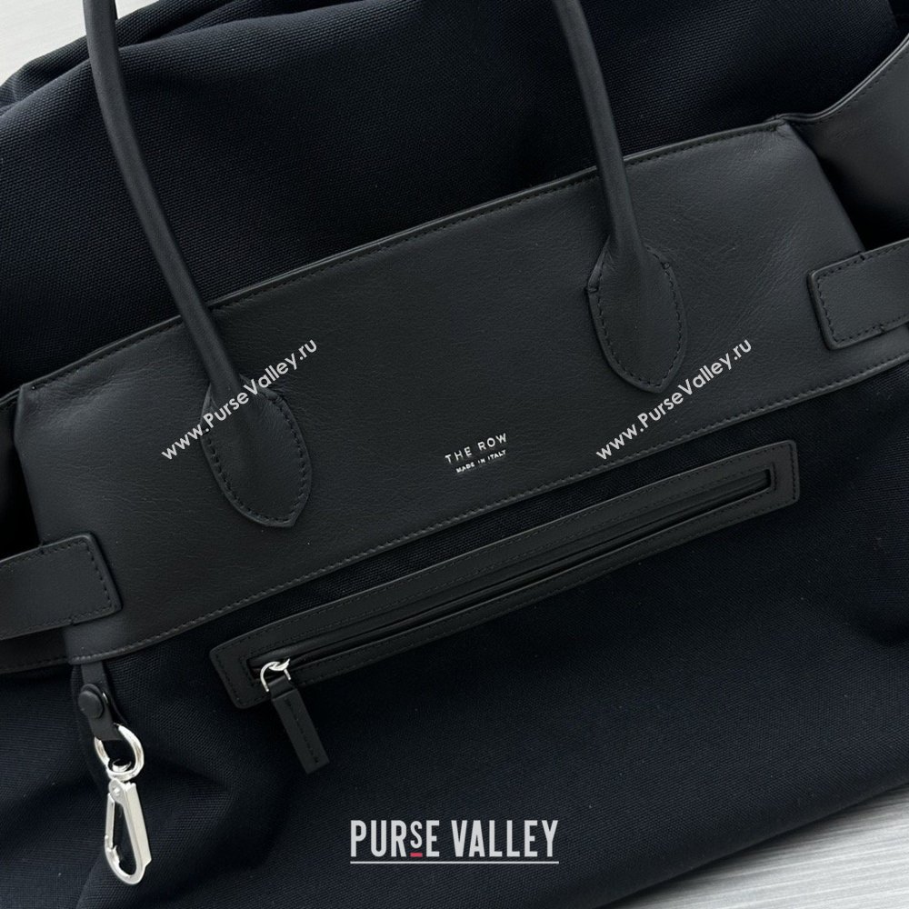 The Row Margaux 17 Inside Out Bag in Black Fabric Leather 2026 (NM-26030901)