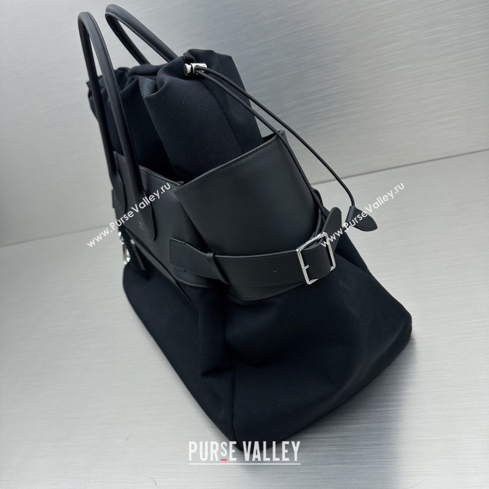 The Row Margaux 17 Inside Out Bag in Black Fabric Leather 2026 (NM-26030901)