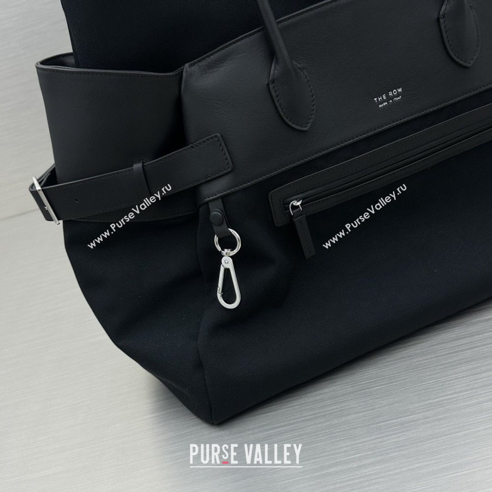 The Row Margaux 17 Inside Out Bag in Black Fabric Leather 2026 (NM-26030901)