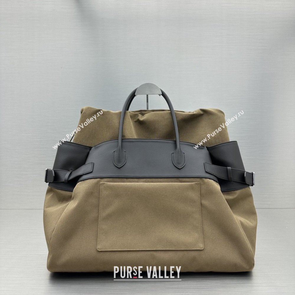 The Row Margaux 17 Inside Out Bag in Brown Fabric Leather 2026 (NM-26030902)