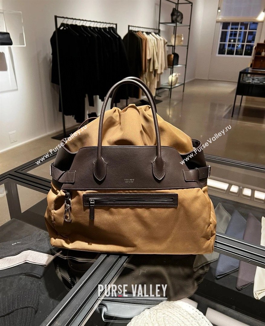 The Row Margaux 17 Inside Out Bag in Brown Fabric Leather 2026 (NM-26030902)