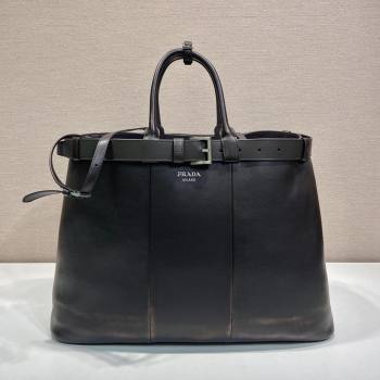 Prada Mens Buckle Large Leather Bag with Buckle Belt 1BG126 Dark Brown 2026 (YZ-26030903)