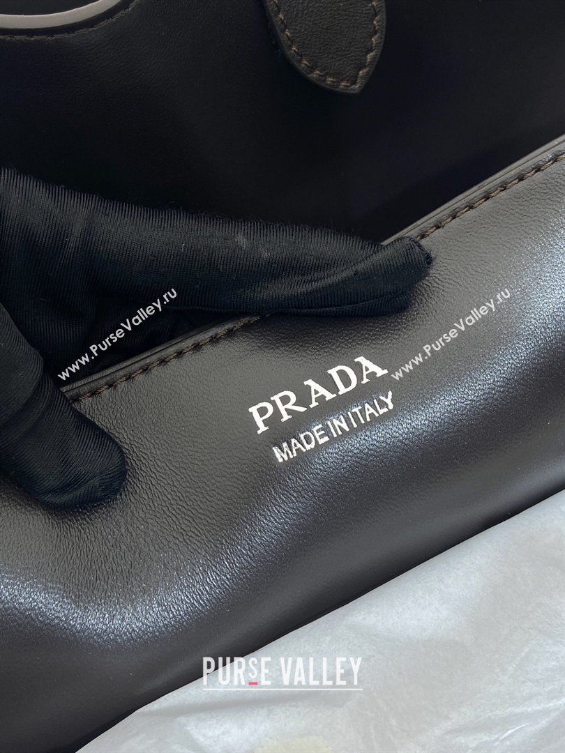 Prada Mens Buckle Large Leather Bag with Buckle Belt 1BG126 Dark Brown 2026 (YZ-26030903)