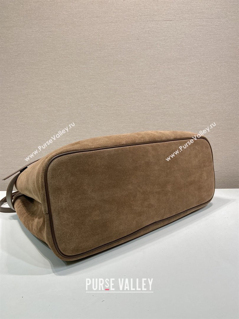 Prada Mens Buckle Large Suede Bag with Buckle Belt 1BG126 Brown 2026 (YZ-26030904)