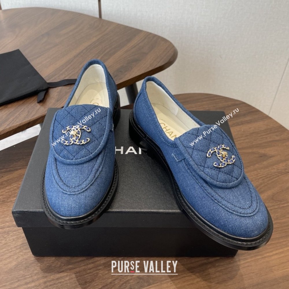 Chanel Cotton Mocassins Loafers G47119 Denim Blue 2026 (MD-26031203)