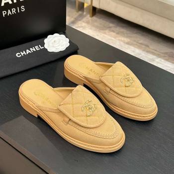 Chanel Corduroy Flat Mules with CC Foldover Brown 2026 (MD-26031211)