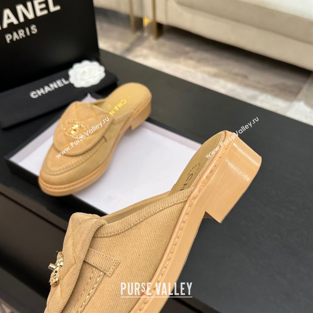 Chanel Corduroy Flat Mules with CC Foldover Brown 2026 (MD-26031211)