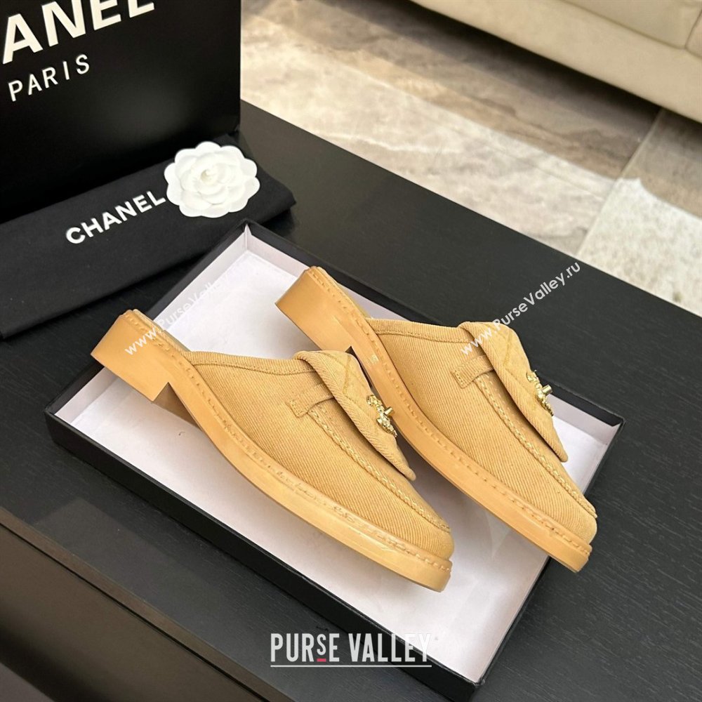 Chanel Corduroy Flat Mules with CC Foldover Brown 2026 (MD-26031211)