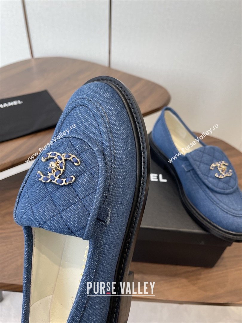 Chanel Cotton Mocassins Loafers G47119 Denim Blue 2026 (MD-26031203)