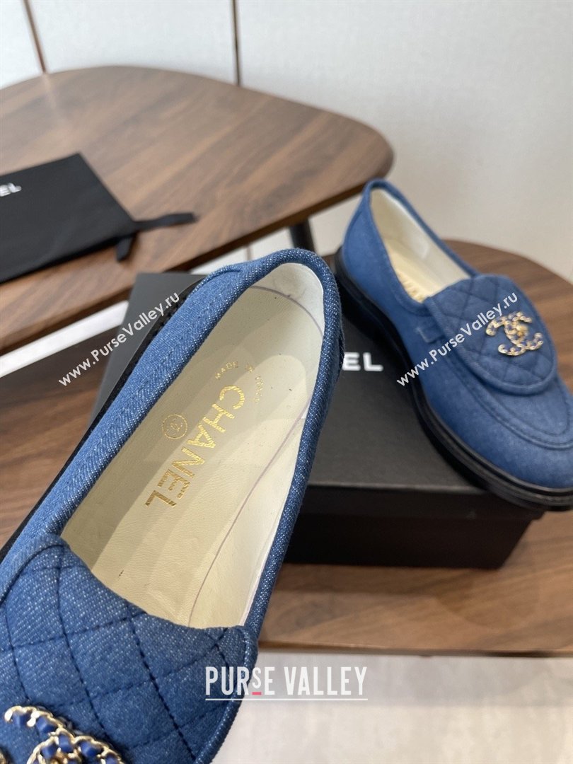 Chanel Cotton Mocassins Loafers G47119 Denim Blue 2026 (MD-26031203)
