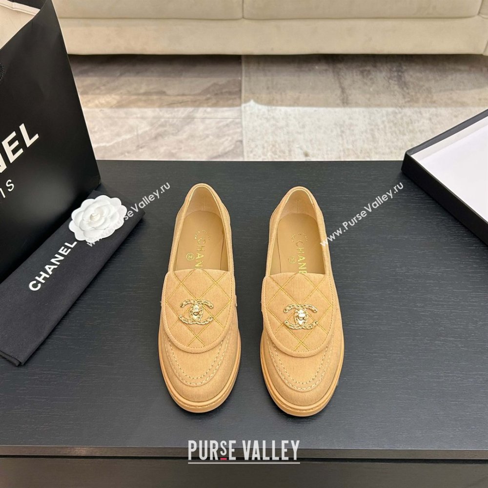 Chanel Corduroy Mocassins Loafers G47119 Brown 2026 (MD-26031204)