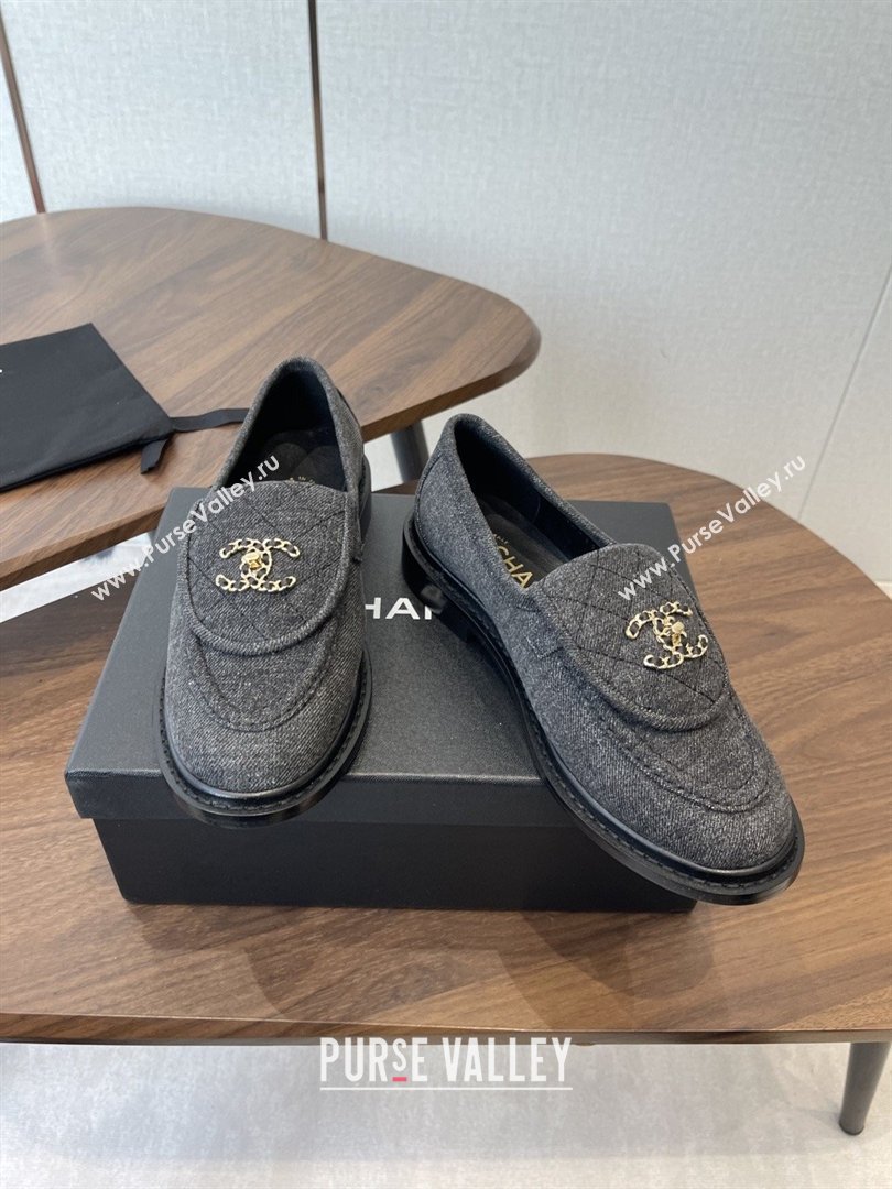 Chanel Cotton Mocassins Loafers G47119 Black 2026 (MD-26031202)
