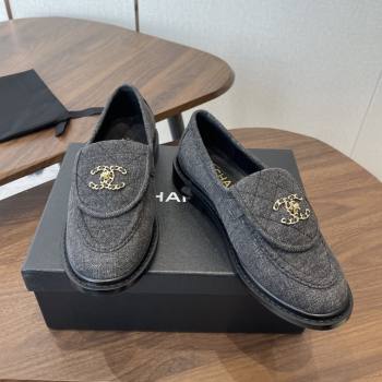 Chanel Cotton Mocassins Loafers G47119 Black 2026 (MD-26031202)