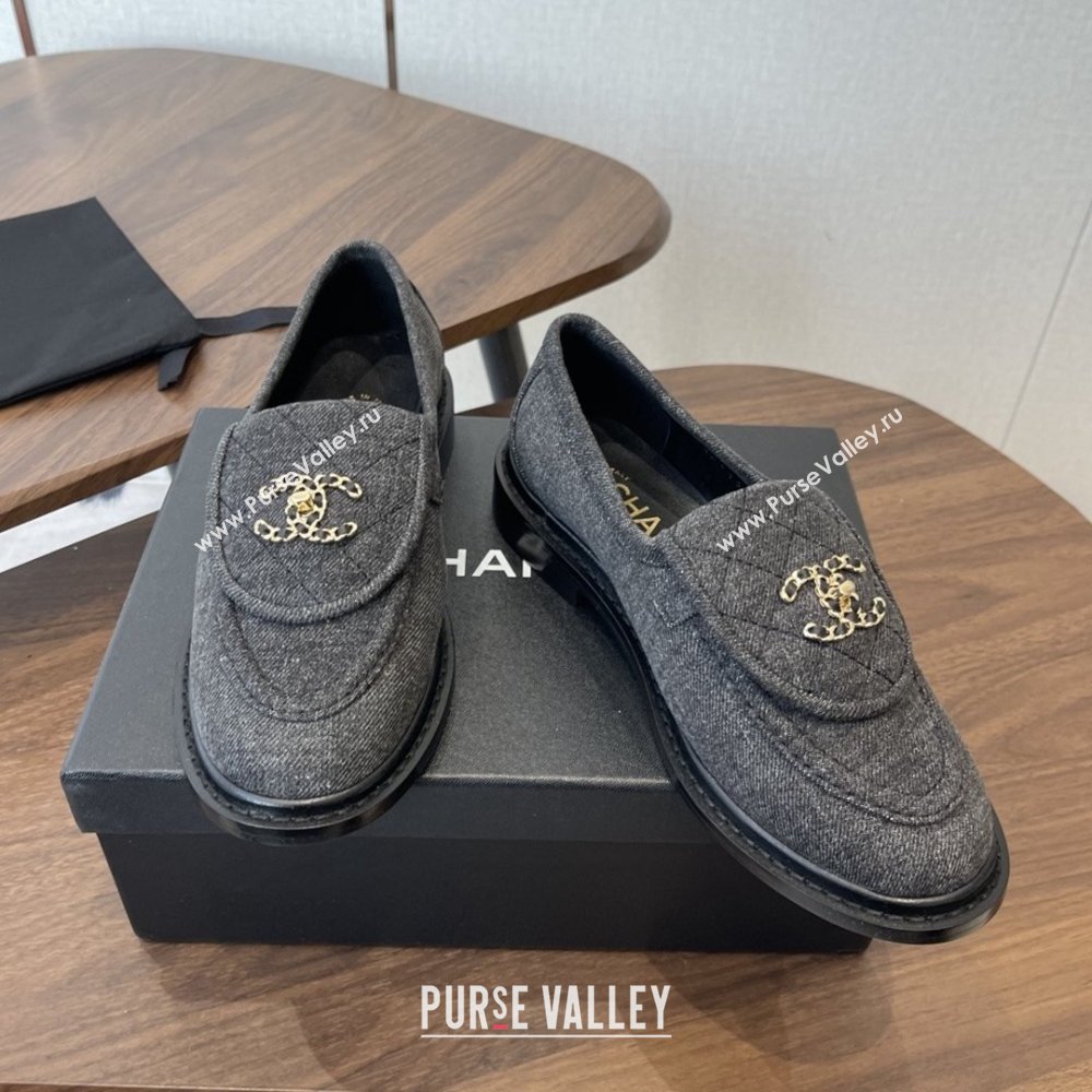 Chanel Cotton Mocassins Loafers G47119 Black 2026 (MD-26031202)