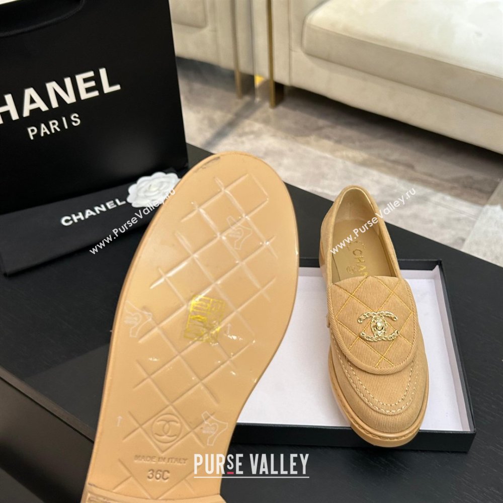 Chanel Corduroy Mocassins Loafers G47119 Brown 2026 (MD-26031204)