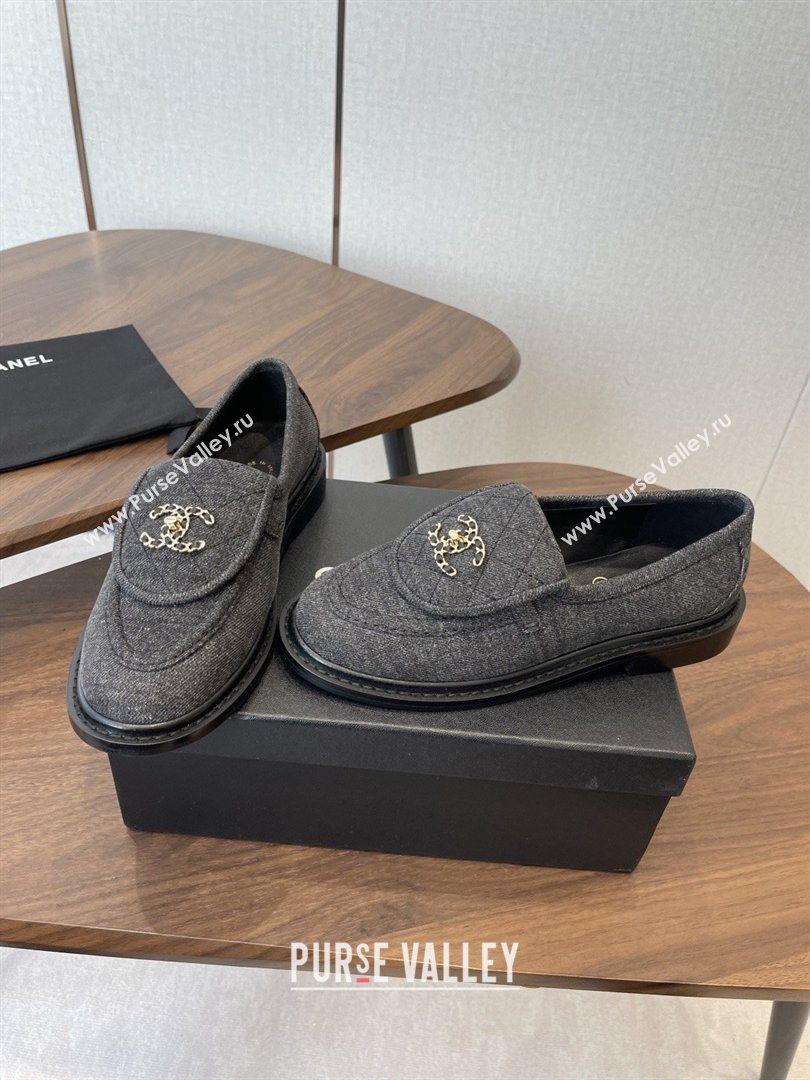Chanel Cotton Mocassins Loafers G47119 Black 2026 (MD-26031202)
