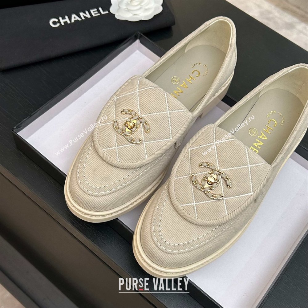 Chanel Corduroy Mocassins Loafers G47119 Beige 2026 (MD-26031205)