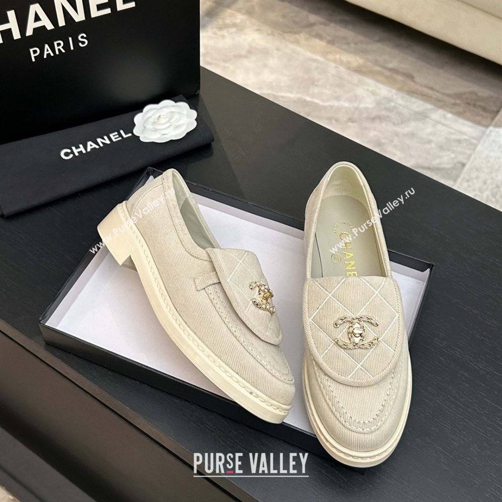 Chanel Corduroy Mocassins Loafers G47119 Beige 2026 (MD-26031205)