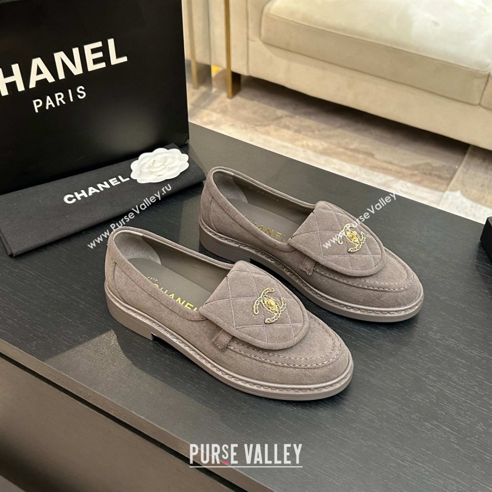 Chanel Corduroy Mocassins Loafers G47119 Grey 2026 (MD-26031206)