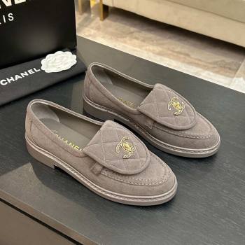 Chanel Corduroy Mocassins Loafers G47119 Grey 2026 (MD-26031206)