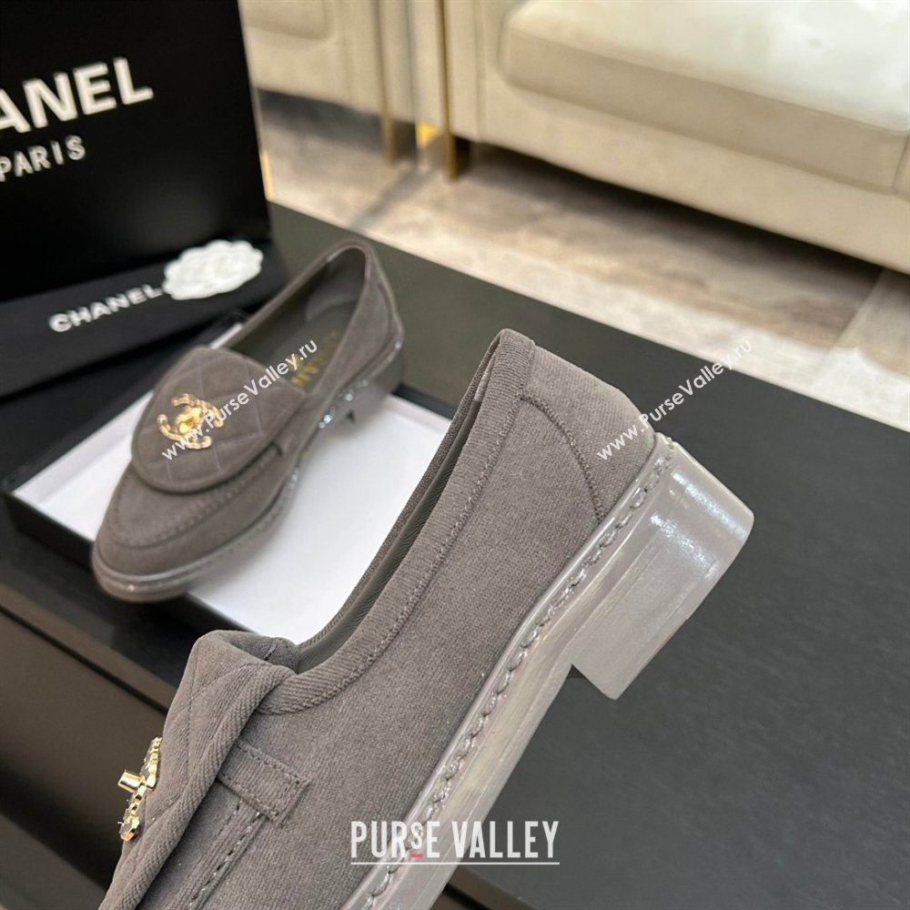 Chanel Corduroy Mocassins Loafers G47119 Grey 2026 (MD-26031206)