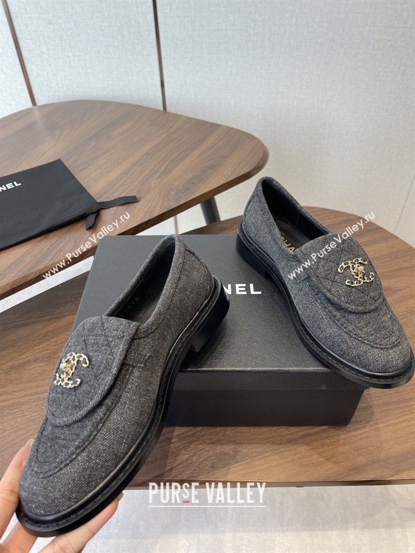 Chanel Cotton Mocassins Loafers G47119 Black 2026 (MD-26031202)