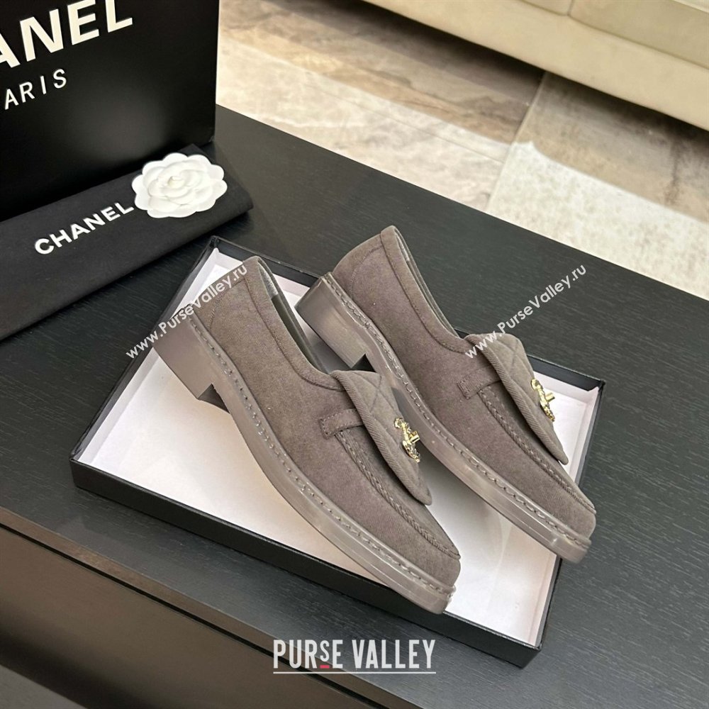 Chanel Corduroy Mocassins Loafers G47119 Grey 2026 (MD-26031206)