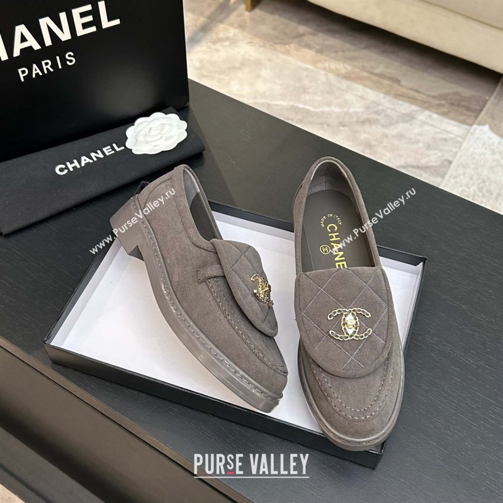 Chanel Corduroy Mocassins Loafers G47119 Grey 2026 (MD-26031206)
