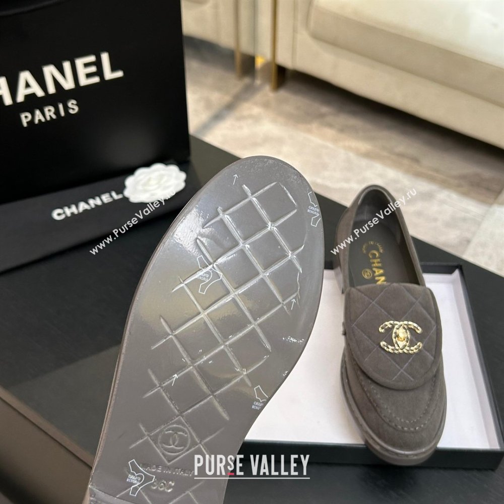 Chanel Corduroy Mocassins Loafers G47119 Grey 2026 (MD-26031206)