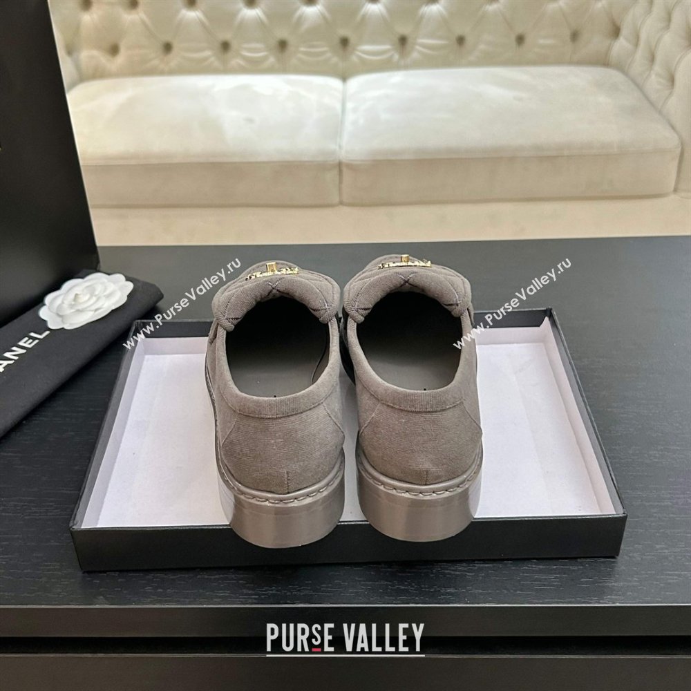 Chanel Corduroy Mocassins Loafers G47119 Grey 2026 (MD-26031206)
