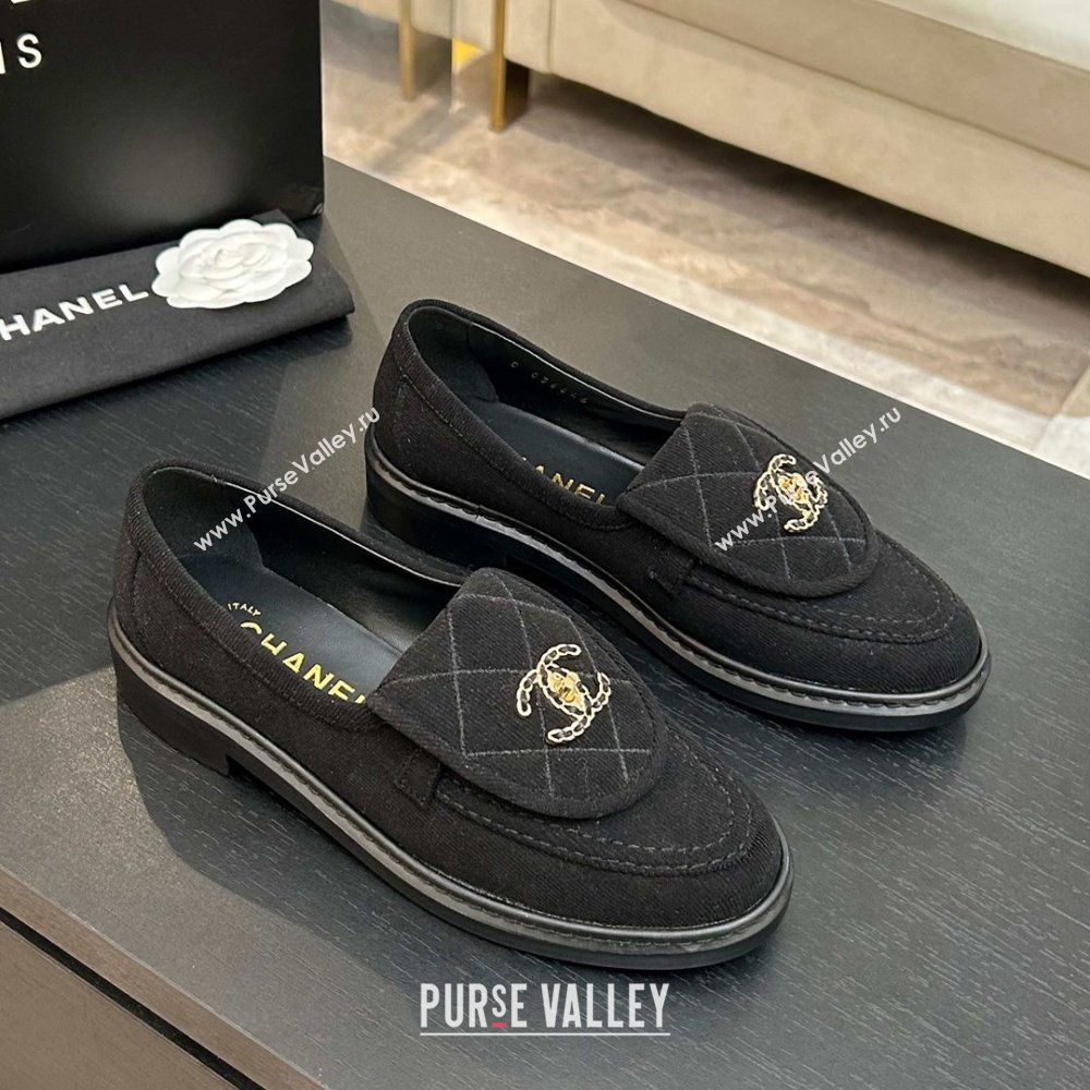 Chanel Corduroy Mocassins Loafers G47119 Black 2026 (MD-26031207)