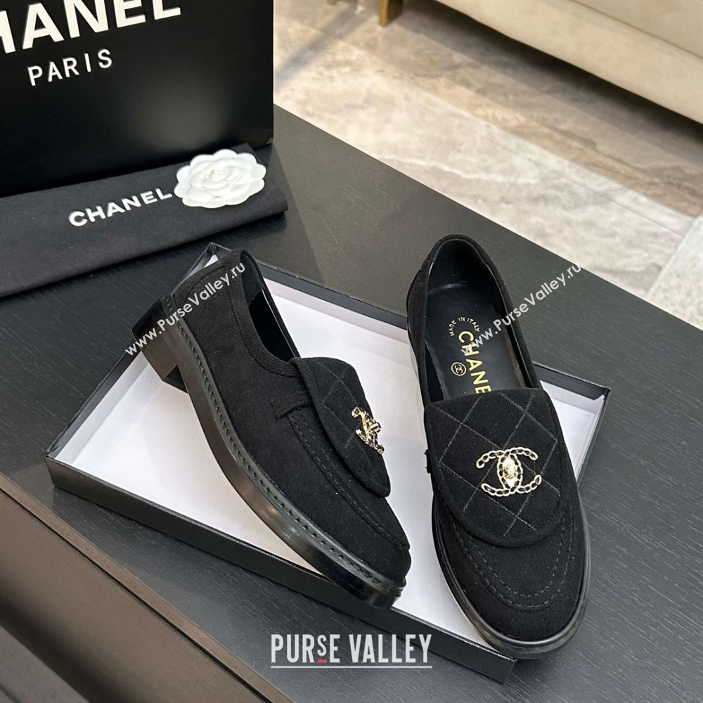 Chanel Corduroy Mocassins Loafers G47119 Black 2026 (MD-26031207)