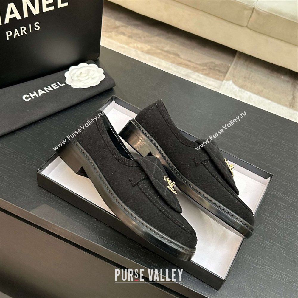 Chanel Corduroy Mocassins Loafers G47119 Black 2026 (MD-26031207)