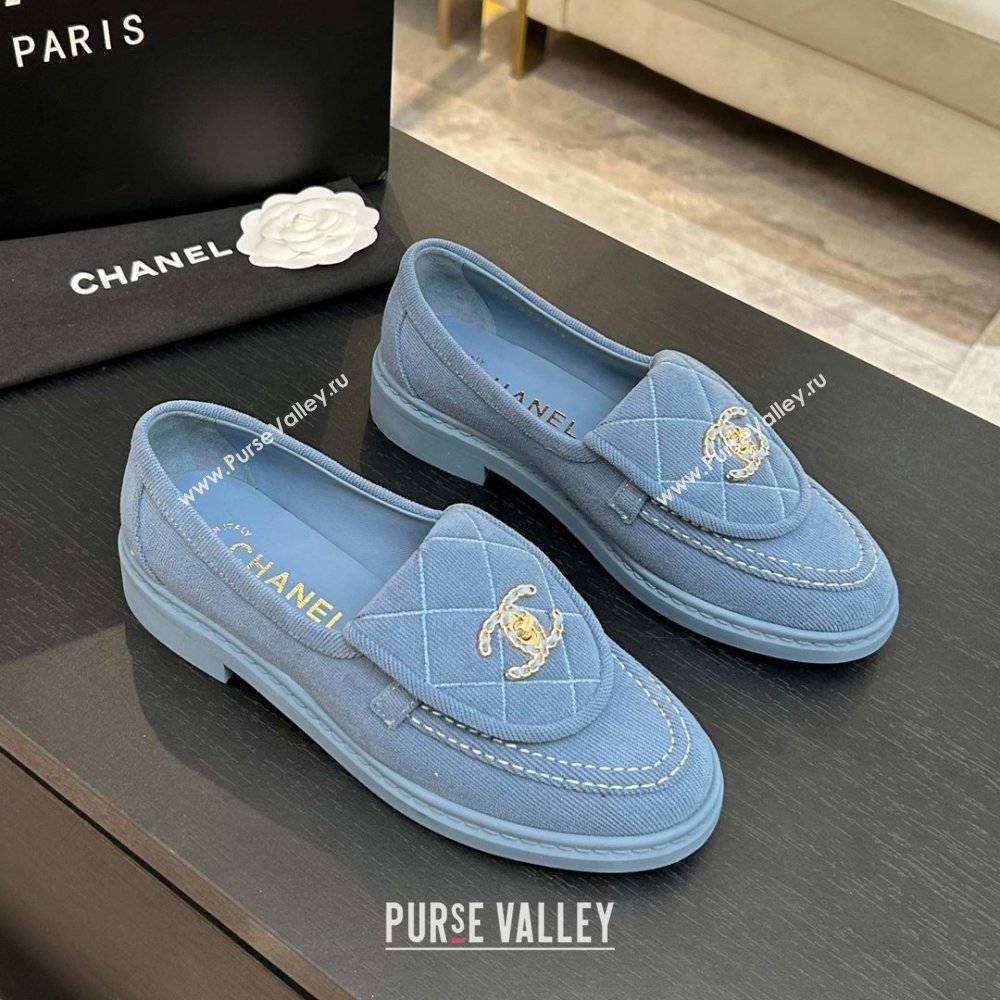 Chanel Corduroy Mocassins Loafers G47119 Blue 2026 (MD-26031210)