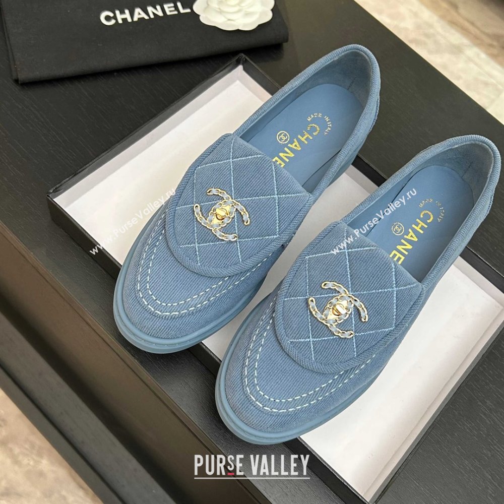 Chanel Corduroy Mocassins Loafers G47119 Blue 2026 (MD-26031210)