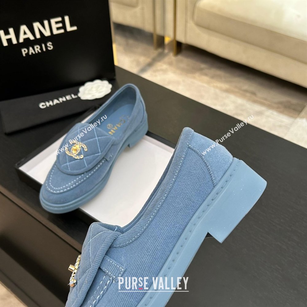 Chanel Corduroy Mocassins Loafers G47119 Blue 2026 (MD-26031210)