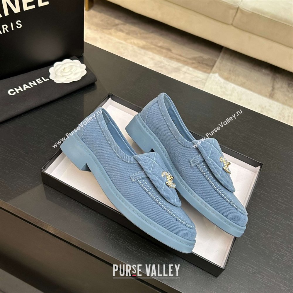 Chanel Corduroy Mocassins Loafers G47119 Blue 2026 (MD-26031210)