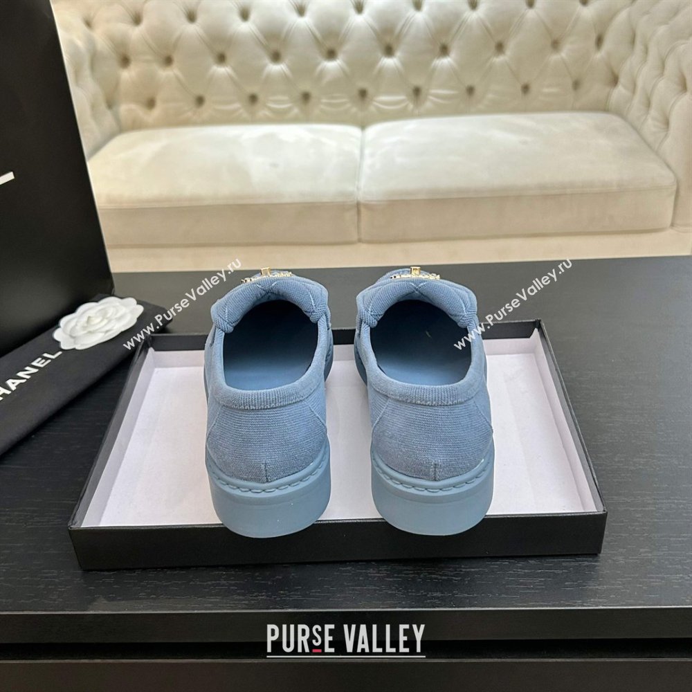 Chanel Corduroy Mocassins Loafers G47119 Blue 2026 (MD-26031210)