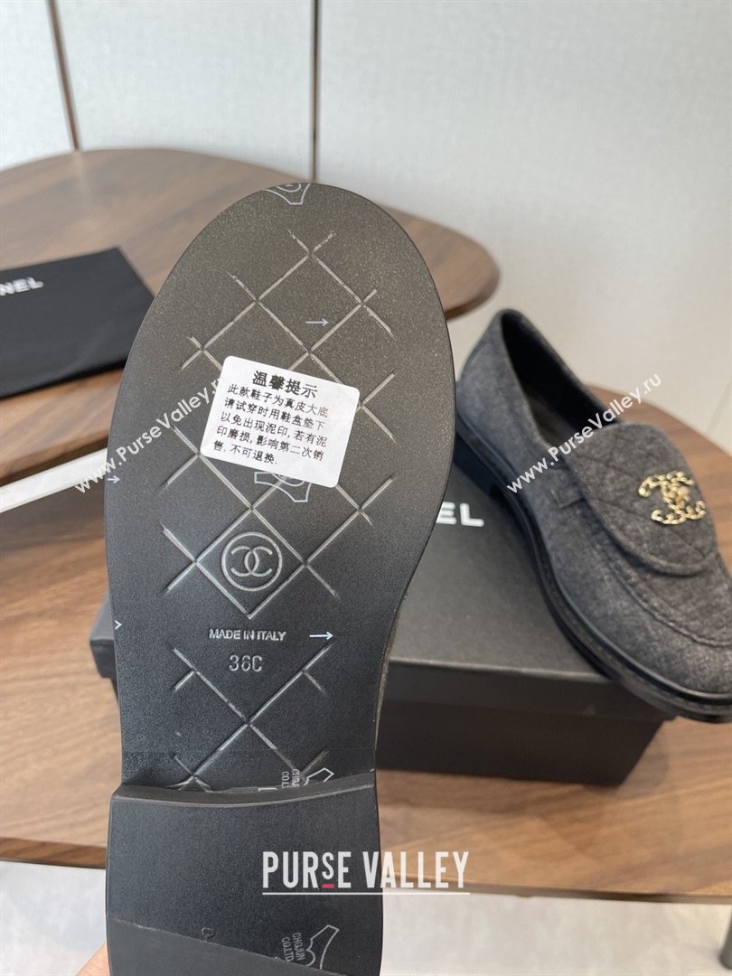 Chanel Cotton Mocassins Loafers G47119 Black 2026 (MD-26031202)