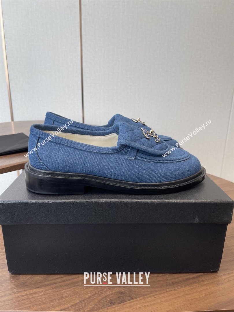 Chanel Cotton Mocassins Loafers G47119 Denim Blue 2026 (MD-26031203)