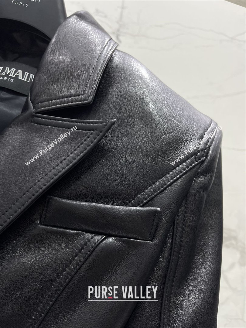 Balmain Leather Tassel Jacket B031313 Black 2026 (Q-26031313)