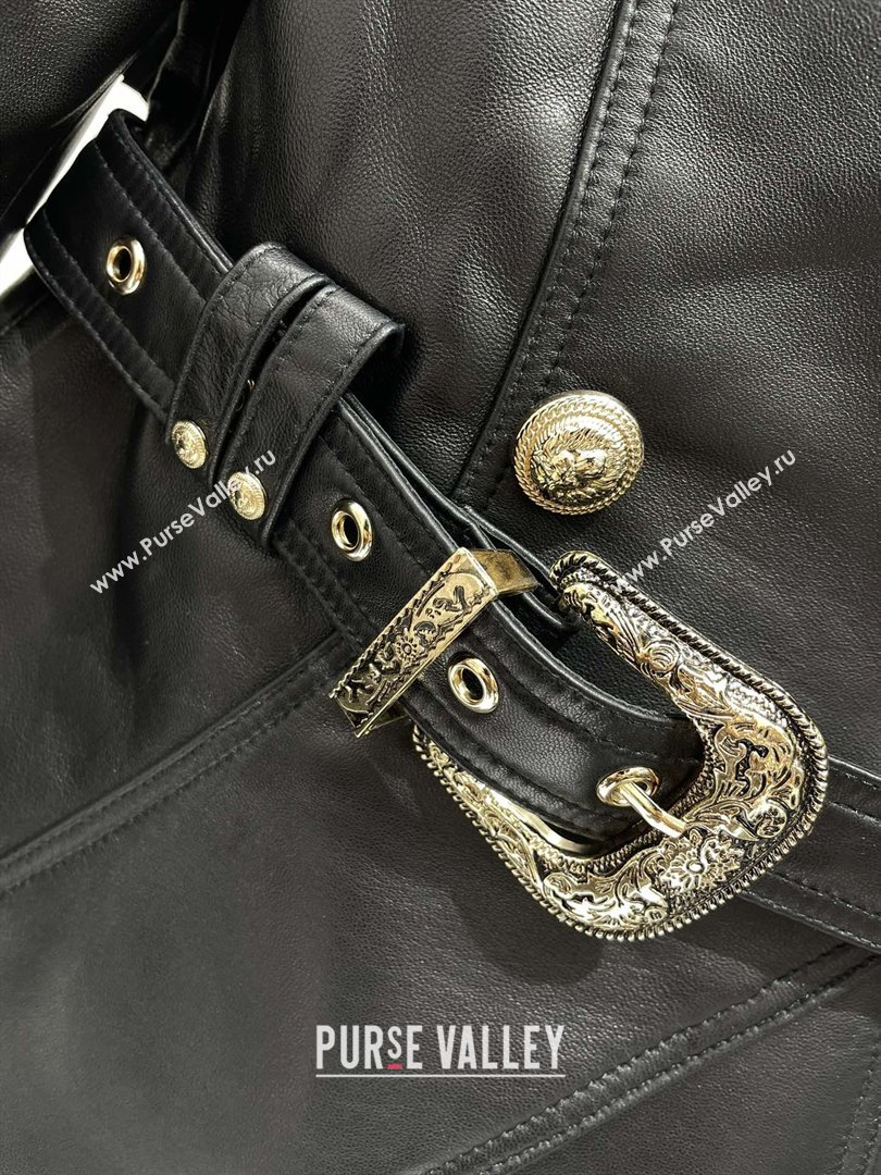 Balmain Leather Tassel Jacket B031313 Black 2026 (Q-26031313)