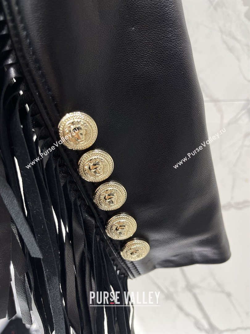 Balmain Leather Tassel Jacket B031313 Black 2026 (Q-26031313)